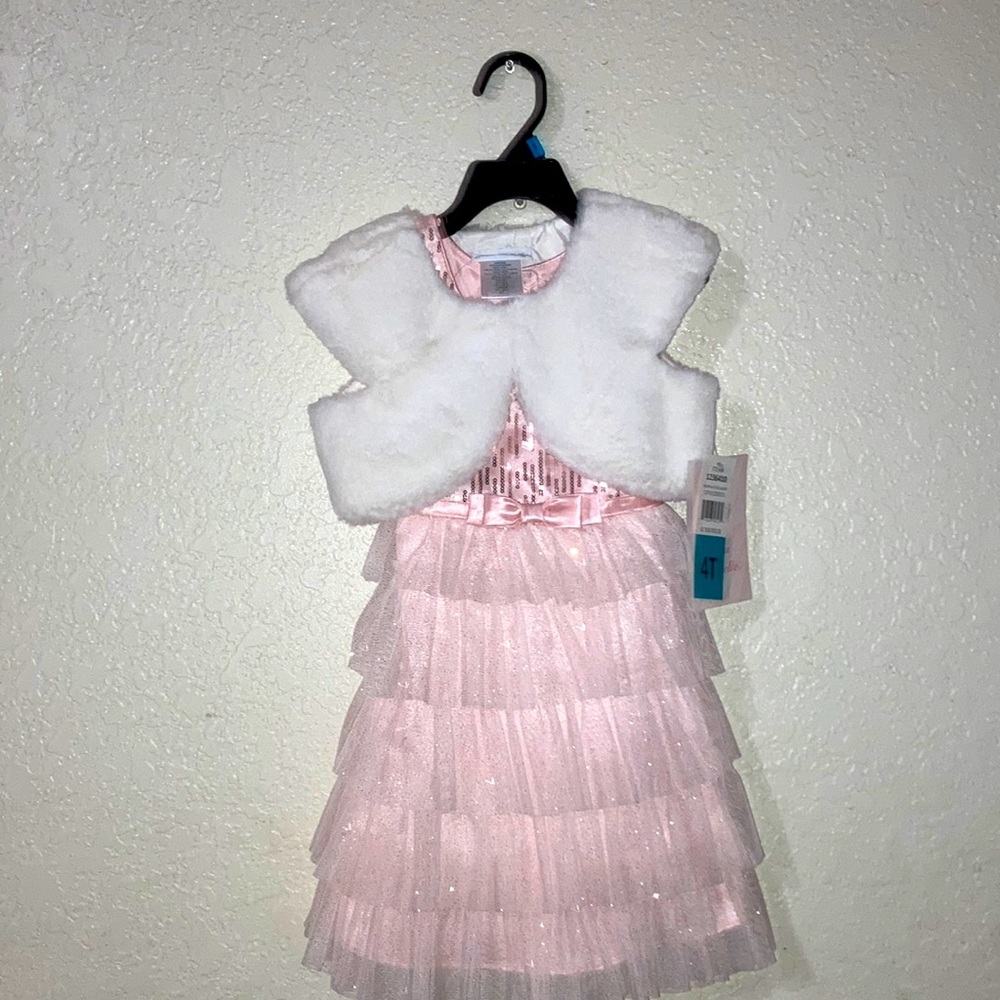 Sparkly Baby Pink Formal Dress for Toddlers